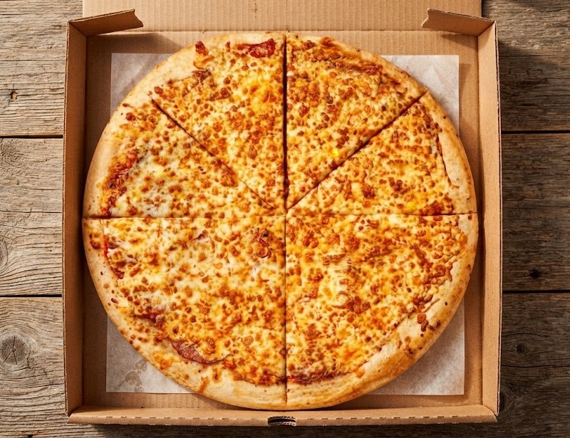 Classic pepperoni pizza loaded with cheese from Ringers Original Pizza Betts Ave Saskatoon